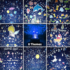 Night Light Projector for Kids - Bedroom Star Projector with Galaxy Planets, Animals Dinosaur World, Constellations, Birthday, Sea World, Christmas, Cupid, Halloween Themes, Gifts for Boys, Girls