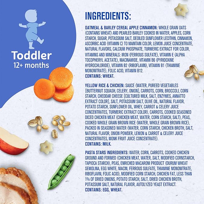 Gerber Toddler Food Variety 6 Pack, All Day Favorites, Breakfast, Lunch & Dinner