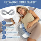 Plus Sized Pregnancy Pillow for Sleeping - Belly, Hip, Back Support for Pregnant Women -Maternity Wedge Pillow for Reducing Pregnancy Fatigue- Adjustable and Washable