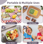 HaWare Stainless Steel Lunch Box for Kids, Leak Proof Food Storage Containers with Silicone Lids, Reusable Easy-Opened Lunch Containers, Portable Metal Snack Box, Dishwasher Safe (8oz*2+25oz)