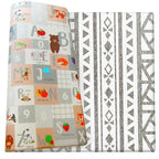 Cushmat Stylish Reversible Foam Play Mat (Large, Tropical Safari - Crystals Char) - Soft, Waterproof, Durable Play mat for Infants, Babies, Toddler, Kids & Grownup - 6.5ft x 4.5ft