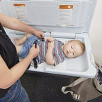 ECR4Kids Horizontal Wall-Mounted Changing Station, Baby Changer, Blue/Grey Speckled