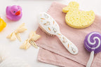 Rock & Ruddle Soft White Natural Boar Bristle Hairbrush for Babies and Young Children. Perfect for Fine Hair Detangling and Smoothing. Little Rabbits Design, Small