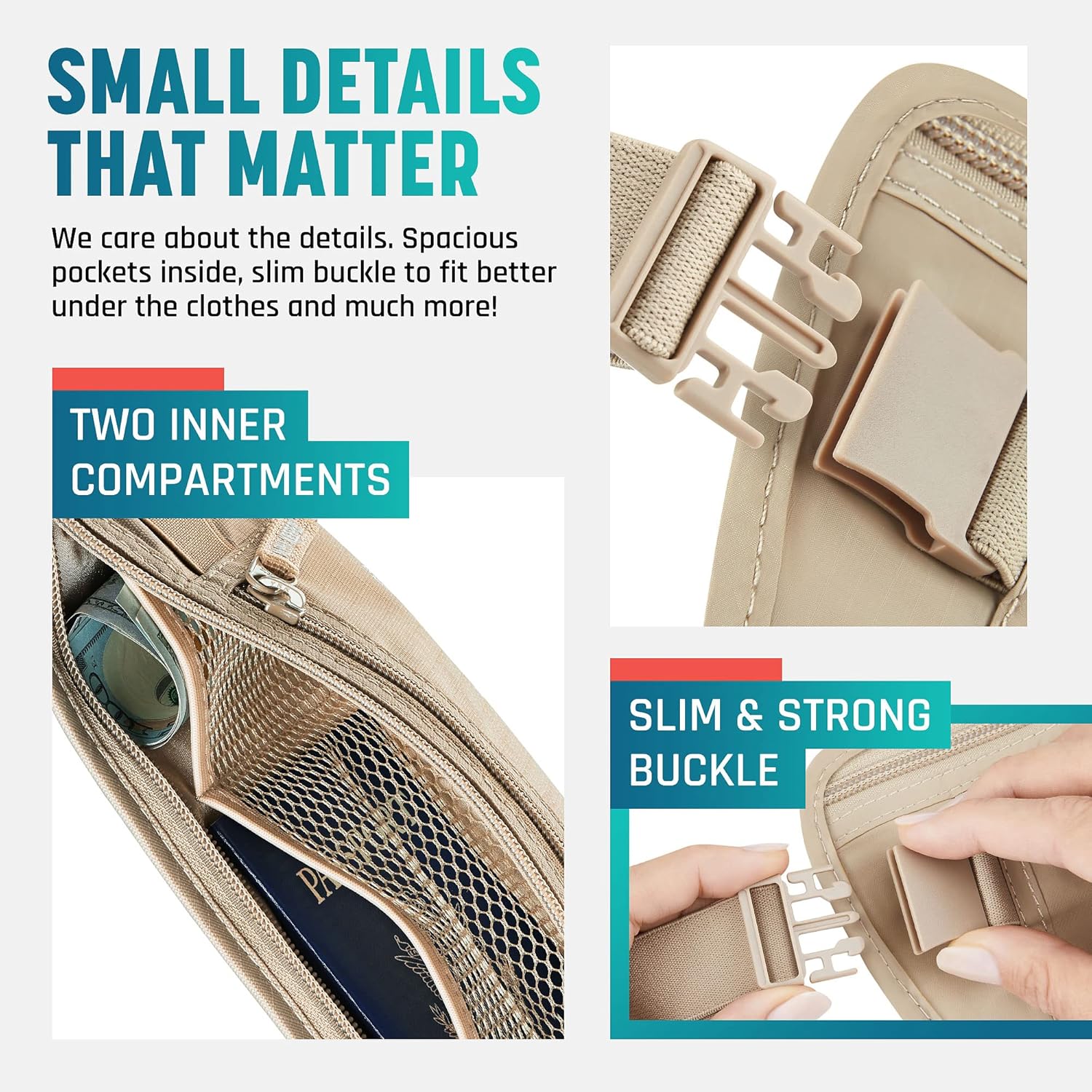 Hidden Money Belt for Travel for Men, Waist Wallet Anti Theft, RFID Passport Holder For Travel Men Or Women, Money Pouch, RFID Passport Holder