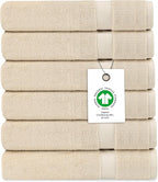 Delara Organic Cotton Luxuriously Plush Washcloths Pack of 6 | GOTS & Oeko-TEX Certified | Premium Quality Face Towels | Feather Touch Technology|650 GSM Long Staple|Soft, Quick Dry & Ultra-Absorbent