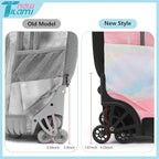 NEW TILAMI 18 inch Rolling Backpack for Girls – Waterproof, Large Capacity, Stair-Climbing Design, Adjustable Handle, Great for School, Pink Sunset