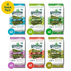 Gimme Seaweed Organic Premium Roasted Seaweed Snacks, New 6 Flavor Variety Pack, 12 Count (2 Each) Keto, Vegan, Gluten-Free, Source of Omega3s and Iodine, Healthy On-The-Go Snack for Kids and Adults