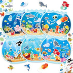 LINAYE 24 Sheets Ocean Stickers with Under The Sea Scenes, Make Your Own Sea Life Animal Fish Stickers, Ocean Summer Crafts Activities for Kids