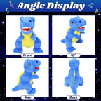 Cuteoy Light-up Plush Blue Dinosaur LED Stuffed Animal Birthday Christmas T-Rex Plushies Toy Gifts for Kids Toddler Girls, 12.5"