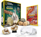 NATIONAL GEOGRAPHIC Break Open 4 Geodes Science Kit – Includes Goggles and Display Stand - STEM Science Gift for Boys and Girls, Break Your Own Geodes with Crystals (Amazon Exclusive)