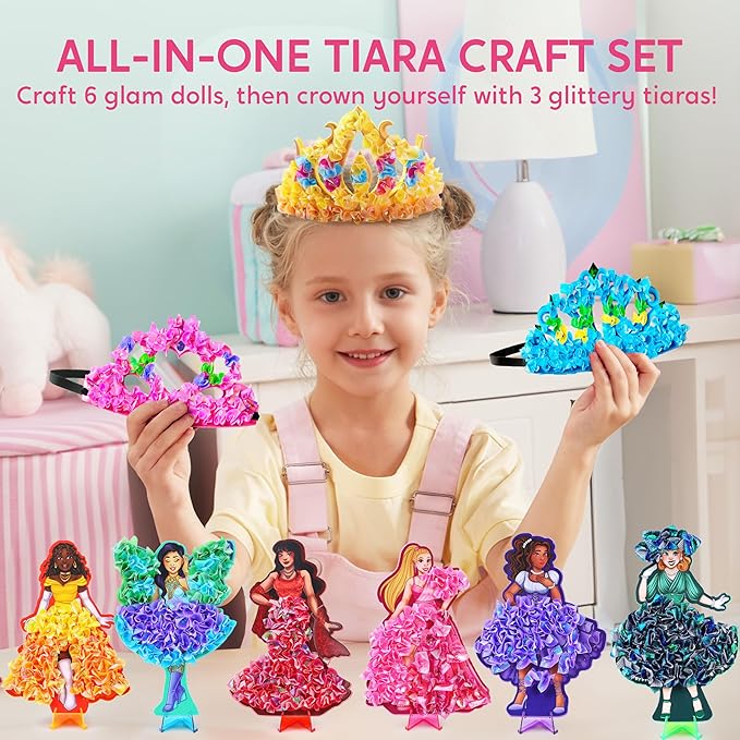 Klever Kits Poke in Fun Art Crafts for Kids Ages 4-8, Princess Dress-up, Art Activities, DIY Craft Kits, Birthday Gifts for Girls Ages 4 5 6 7 8+