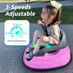 12V Kids Bumper Car, Electric Baby Bumper Car for Toddlers with Remote Control, 3 Speeds - Light Pink
