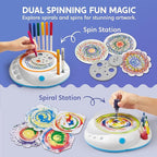 Klever Kits Spin Art for Kids, Spin Spiro Machine Kit, Arts & Crafts Paint for Boys & Girls, Painting Spinner Toys Kits, DIY Birthday Gifts for Kids Age 6 and up