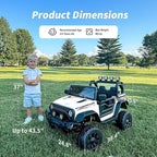 12V Kids Ride on Car Truck, Kids Electric Vehicles Car Ride on Toy for Toddlers 3-5 with Remote Control - White