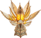 Wood Trick Fiery Bloom Luminous LED 3D Wooden Puzzles for Adults and Kids to Build - Interactive Mechanical Movement - Engineering DIY Project Mechanical 3D Puzzle Model Kits for Adults