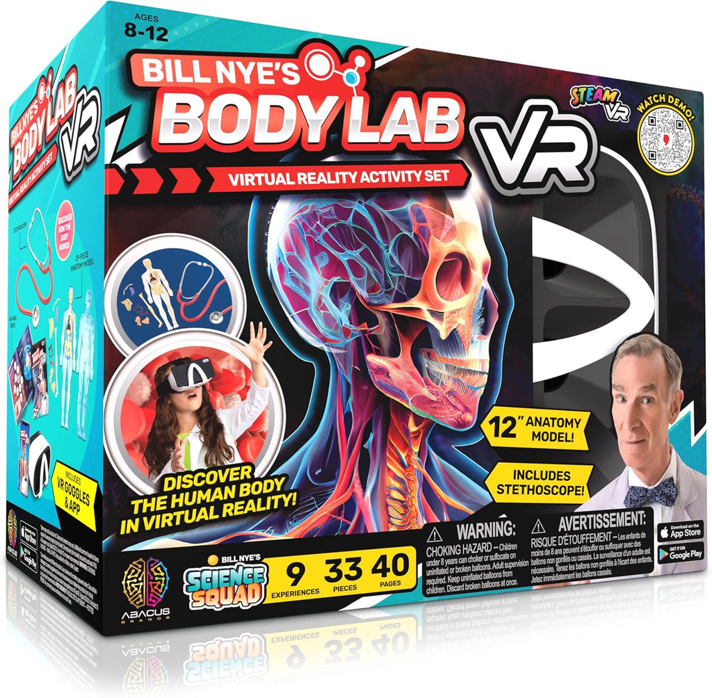 Bill Nye's Science Squad: Body Lab VR - Virtual Reality Kids Science Kit, Book and Interactive Learning Activity Set - for Ages 8 and Up