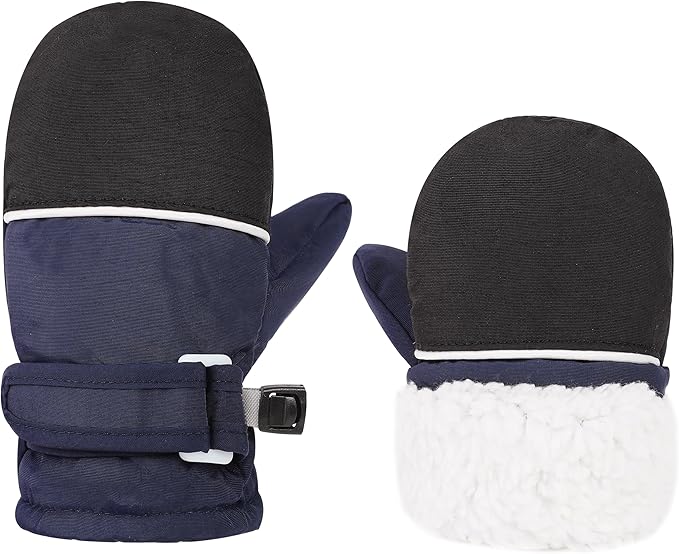 Toddler Gloves Kids Mittens Winter Warm Lined Fleece Gloves Waterproof Snow Baby Mitten for Boys Girls