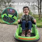 12V Kids Bumper Car, Electric Baby Bumper Car for Toddlers with Remote Control, 3 Speeds - Green