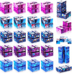 Galaxy Theme Infinity Cube Space Astronaut Infinity Toy Stress and Anxiety Relief Cool Hand Mini Kill Time Cube Toys for Teens Adults, 5 Styles (Graceful Style, 20 Pieces)