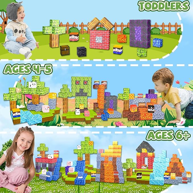 Magnetic Blocks, 100PCS Magnetic Building Blocks, Magnet Cubes Sensory Toys for Kids, Toddler Stacking Magnets Toys for Ages 3+ Boys Girls Birthday Gifts, 1 Inch