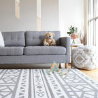 Cushmat Stylish Reversible Foam Play Mat (Large, Crystals - Blue Charcoal) - Soft, Waterproof, Durable Play mat for Infants, Babies, Toddler, Kids & Grownup - 6.5ft x 4.5ft