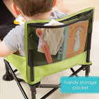 Summer by Bright Starts Pop 'N Sit Portable Booster Chair, Floor Seat, Indoor/Outdoor Use, Compact Fold, Green, 6 Mos - 3 Yrs