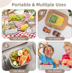 HaWare Stainless Steel Lunch Box Containers for Kids, Leak Proof Food Storage Containers with Khaki Silicone Lids, Easy Open Bento Box for School and Daycare, Portable Metal Snack Box (8oz*2+25oz)