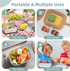 HaWare Stainless Steel Lunch Box for Kids, Leak Proof Food Storage Containers with Silicone Lids, Easy Open Bento Box for School and Daycare, Portable Metal Snack Box, Dishwasher Safe (8oz*2+25oz)