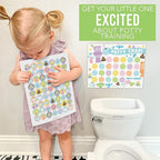 Hadley Designs Potty Training Chart for Toddlers Boys -10 Sticker Potty Chart for Toddlers Girls, 8.5x11" Potty Training Sticker Charts for Toilet Success, Pastel Toddler Reward Chart for Kids