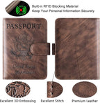 Passport Holder Cover Wallet Travel Essentials Leather Rfid Blocking Case Vacation Luggage Must Haves Travel Accessories for Men Women (120#Coffee)
