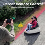 12V Kids Bumper Car, Electric Baby Bumper Car for Toddlers with Remote Control, 3 Speeds - White