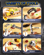 36Pcs Kids Tool Set, Toddler Tool Construction Toys with Belt & Electronic Drill for Boys Girls 3-5, Sturdy Tool Bag Suitable for Outdoor Use