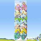Bluey Kids Hair Bows - Hair Accessories Gift Set - Bluey Hair Bow - 7 Pcs 4 Inch Bow Bundle - HairBows for Girls - Different Bluey print on each clip - Alligator Clip - Ages 3 +