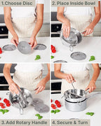 Ergonomic Food Mill Stainless Steel With 3 Grinding Discs - Rotary Food Mill for Tomato Sauce, Applesauce, Puree, Mashed Potatoes, Jams, Baby Food