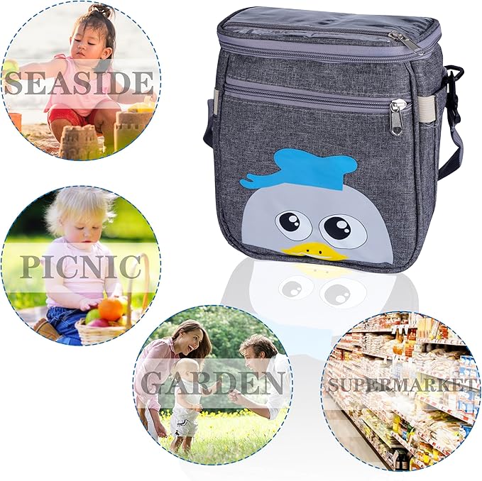 Baby Stroller Organizer Bag，Small Diaper Bag - Universal Stroller Organizer With Insulated Cup Holder,Pocket With Baby Wipes Dispenser，Adjustable Shoulder Strap(Deep Grey)