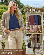 3 Pack Women's Nursing Long Sleeve Tops Breastfeeding Thermal Sweaters with Hidden Zipper Maternity Ribbed Shirts