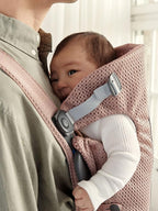 BabyBjörn Baby Carrier Mini, 3D Mesh, Dusty Pink | Newborn Carrier (7-25 lbs), Ergonomic, Easy-to-Use