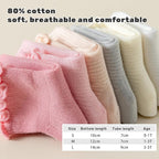 6 Pairs Toddler Ruffle Socks for Girls Baby Grip Socks Non Slip Socks Cute Grippy Frilly