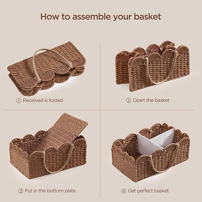 HBlife Large Baby Diaper Caddy, Paper Rope Storage Baskets Nursery Bin with Removable Divider, Portable Car Organizer for Diapers, Baby Shower Gifts, Newborn Essentials Must Haves