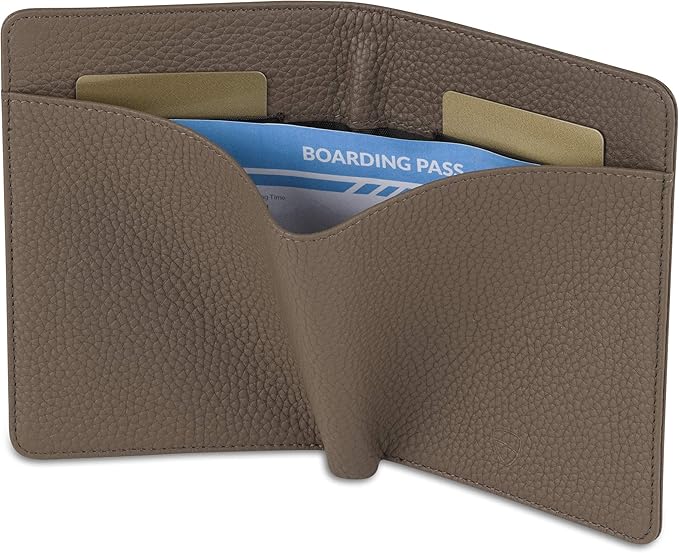 Vaultskin Leather Passport Holder, Slim RFID Blocking Travel Wallet for Men and Women, Fits Passport, Credit Cards, ID, Cash, Passport Cover Ideal Travel Accessories with Gift Box (Kensington)