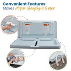 ECR4Kids Horizontal Wall-Mounted Changing Station, Baby Changer, Blue/Grey Speckled