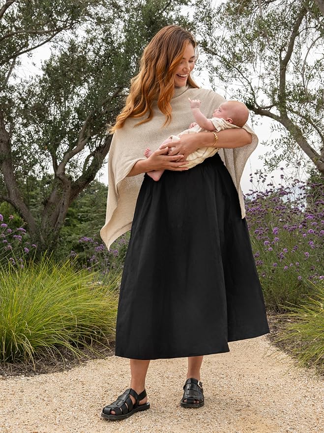 We are Amma | The Cocoon™ - Newborn Essentials Must Haves: Nursing Cover for Breast Feeding Essentials | Nursing Sweater Used as Breastfeeding Cover (Natural, Plus Size)