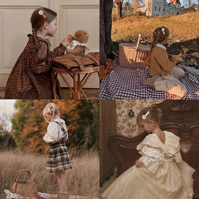 Hair Clips for Girls Women Toddler Baby,Assorted 20Pcs Flower Daisy Fabric Fully Lined Small Alligator Clips Hair Accessories for Teens Child Kids with Thick Thin Hair Gifts