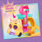 Disney Junior SuperKitties Purr ‘N’ Go Lights and Sounds Playset, 10 Pieces, Articulated Figures