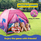Kids Play Mermaid Tent for Kids, Play Tentes Foldable Pop Up Indoor Outdoor Party Playhouse Tents Toy for Boys Girls-47 * 47 * 41 (Pink)
