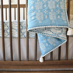 Crane Baby Soft Cotton Crib Mattress Sheet, Fitted Sheet for Cribs and Toddler Beds, Indigo Blue, 28”w x 52”h x 9”d