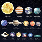 Glow in The Dark Stars and Planets for Ceiling, Glow Solar System Wall Stickers, Space Wall Decals for Kids Boys Room (Green)