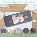 Diaper Bag Backpack for Mom and Dad, Large Capacity Baby Travel Bag with USB Charging Port, Waterproof Foldable Baby Bag for Boys and Girls, Stylish Maternity Backpack for Travel & Hospital，Black