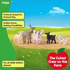 Schleich Farm World - 6 PC Baby Farm Animal Playset with Puppy, Lamb, Goat, Piglet, Calf and Donkey Toys - Realistic Barnyard Figurines - Fun Educational Figures for Kids and Toddlers Ages 3+