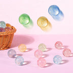 JOYIN 24 PCS Glitter Bouncy Balls, 6 Styles 32mm Assorted Bouncy Balls Bulk with Storage Bag, Bounce Toys for Kids Party Favors Birthdays Gifts Goodie Bags Stuffers Carnival Prizes